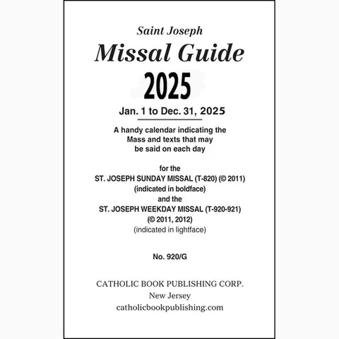 920/G St. Joseph Missal Guide for 2025