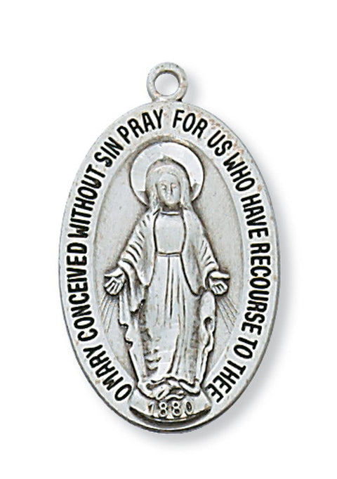 L2525MI STERLING SILVER MIRACULOUS MEDAL