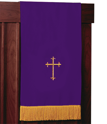 Pulpit/Lectern Scarf Hunter/Purple Cross 12683 -  - Patrick Baker & Sons