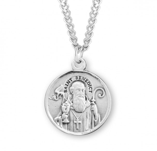 925 Sterling Silver Rhodium-Plated Blue Epoxy St. Christopher